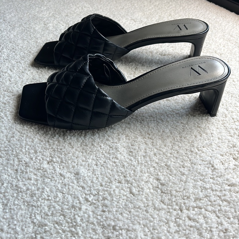 Black Worthington Open-toed Heels - Size 9 - Picture 5 of 8